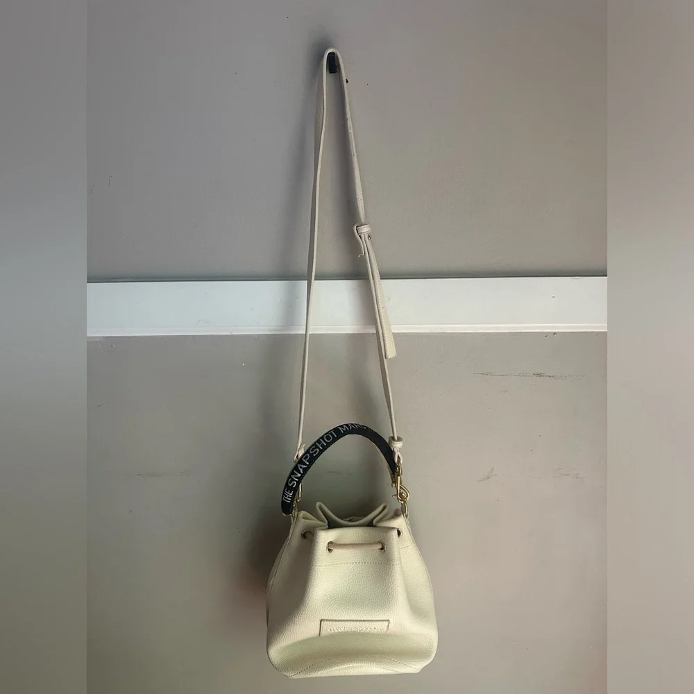Marc Jacobs Cream Bucket Crossbody with Black Accent Strap